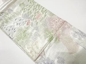 佐賀錦 屋敷風景模様織り出し袋帯